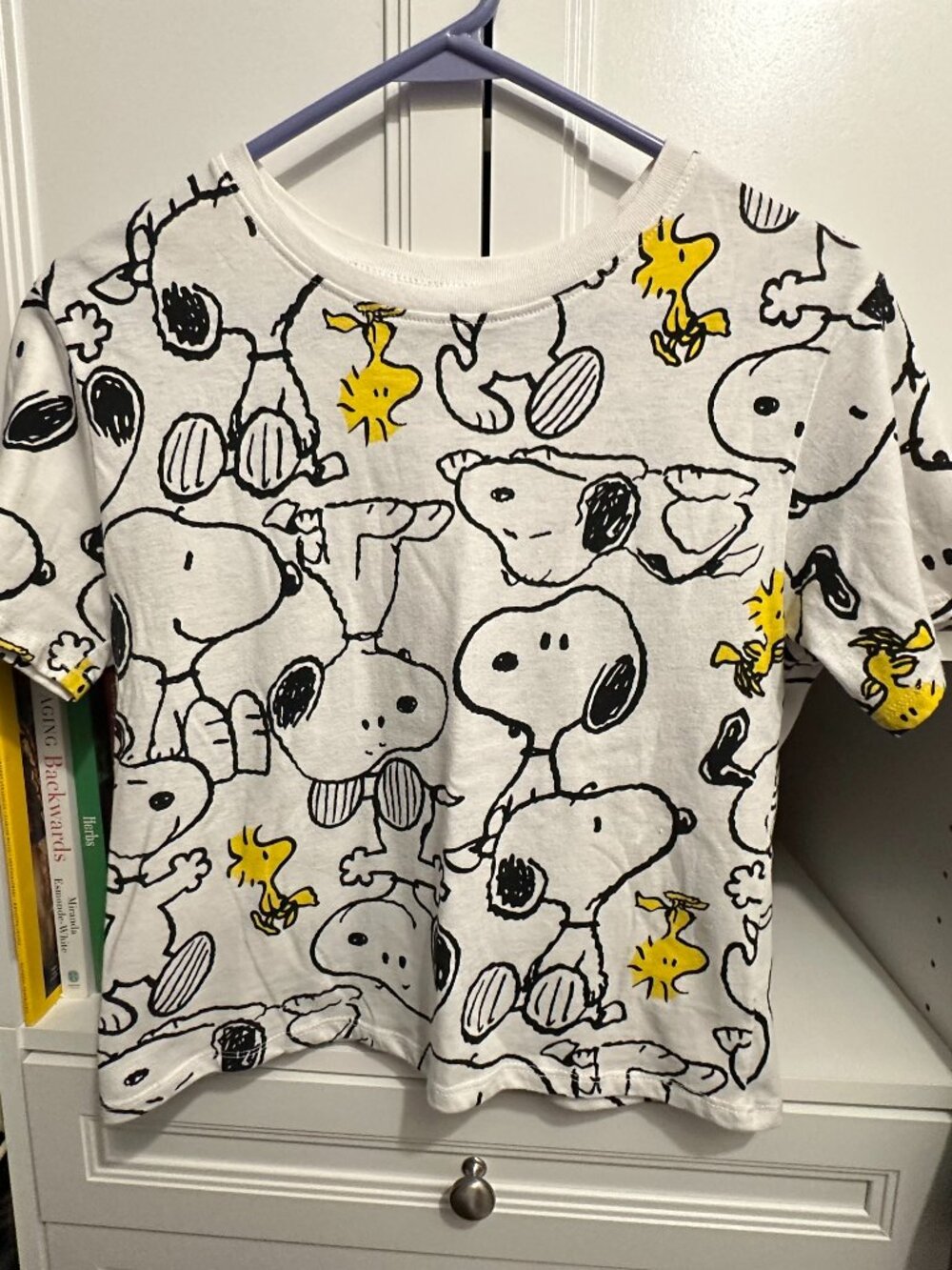 Peanuts, Snoopy and Woodstock T-shirt, Small, White